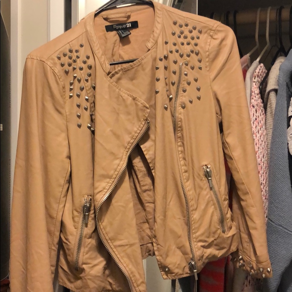 Studded Vegan Leather Motorcycle Jacket